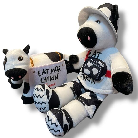 Chick-fil-A Plush Cow Eat Mor Chikin Summer Trend Setter Stuffed 5" 10" Lot of 2 - Picture 15 of 15